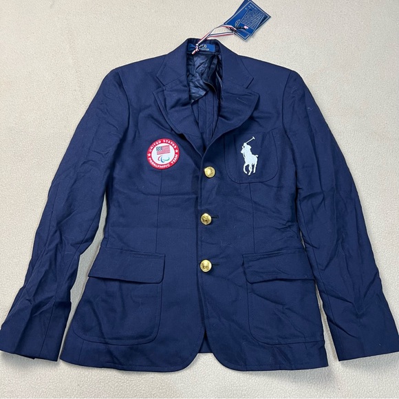 Polo Ralph Lauren Jackets & Blazers - Polo Ralph Lauren Blazer Womens 00P Navy Blue Team USA 2016 Paralympics Wool NWT